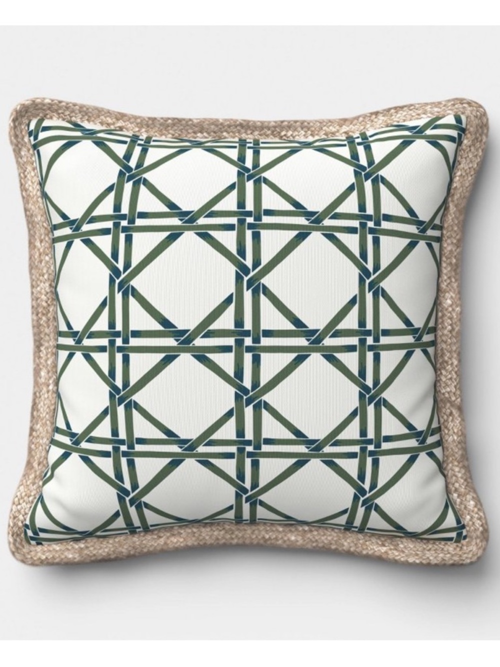 THRESHOLD NWT 18"x"18 Lattice Print
Trimmed Pillow Green/ Navy